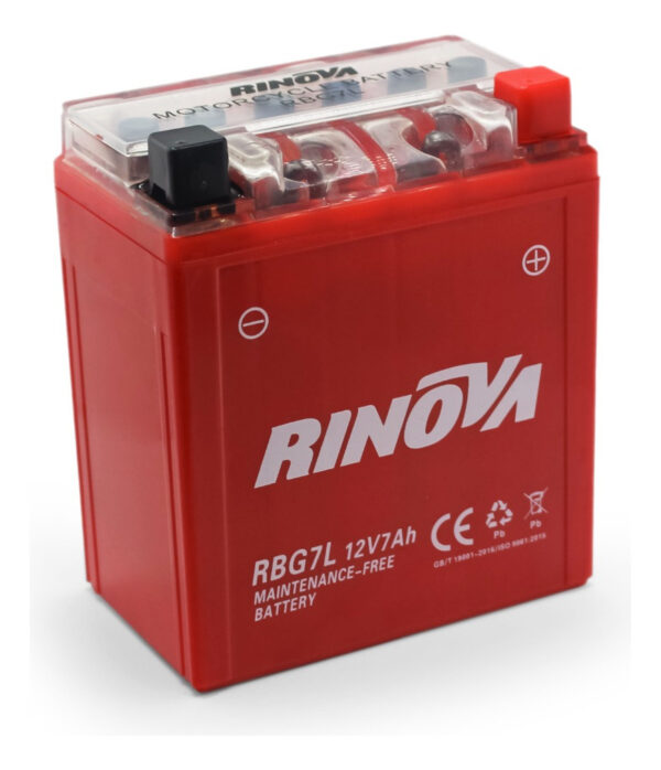 Bateria De Gel Para Motocicleta 12v 7ah Rbg7l Rinova - Imagen 2