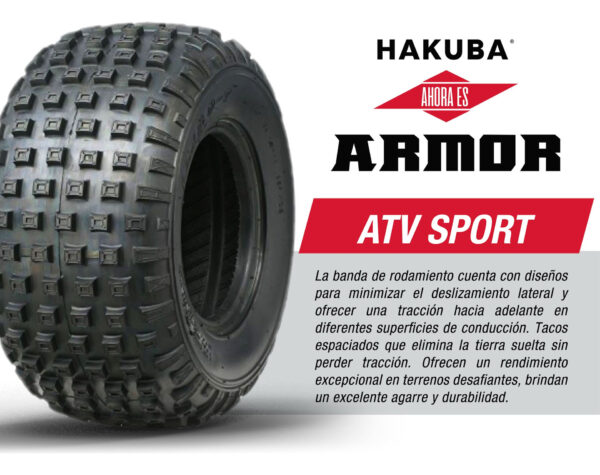 Combo X4  Llantas Cuatrimoto Atv 145/70-6 P319 Tl 2pr Hakuba - Imagen 3