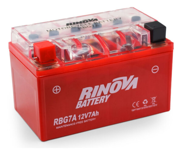 Bateria De Gel Para Motocicleta 12v 7ah Rbg7a Rinova - Imagen 2