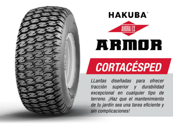 Llanta Cortacesped 22.5x10-8 P532 Tl 90a 4pr Hakuba - Armor - Imagen 3