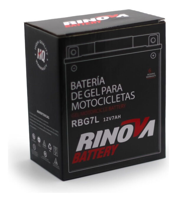 Bateria De Gel Para Motocicleta 12v 7ah Rbg7l Rinova - Imagen 3