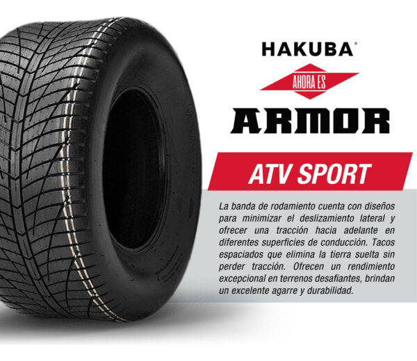 Llanta Cuatrimoto Atv 21x7-10 P354 Tl 35j 4pr Hakuba-armor - Imagen 3