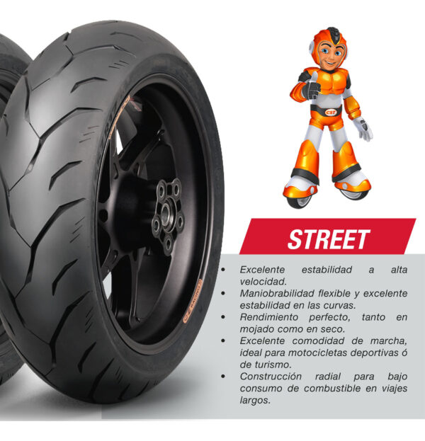 Llanta Para Moto 190/55zr17 Cm-s1 Tl 75w Cst - Imagen 3