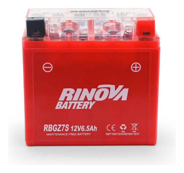 Bateria De Gel Para Motocicleta 12v 6.5ah Rbgz7s Rinova