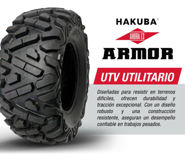 Llanta Cuatrimoto Atv 27x9-12 P350 Tl 52j 6pr Hakuba - Armor - Imagen 3