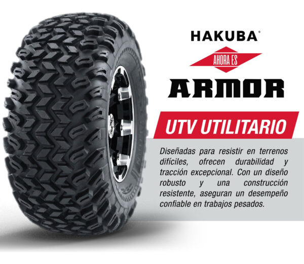 Llanta Cuatrimoto 22x11-8 P334 Tl 80b 4pr Hakuba - Armor - Imagen 3