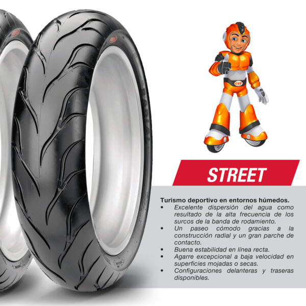 Llanta Para Moto 100/80r17 Cm615 Tl 52h Cst - Imagen 3