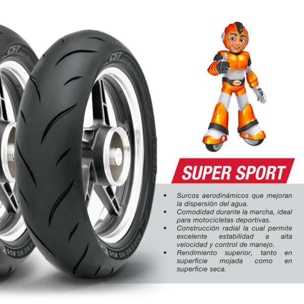 Llanta Para Moto 160/60zr17 Cm-as5 Tl 69w Cst - Imagen 3