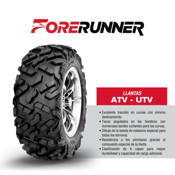 Llanta 25X8-12 ATLAS TL 43F 6PR FORERUNNER - Imagen 3