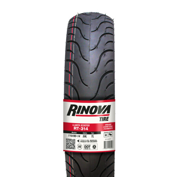 Llanta 110/80-14 RT-314 TL 59L RINOVA TIRES