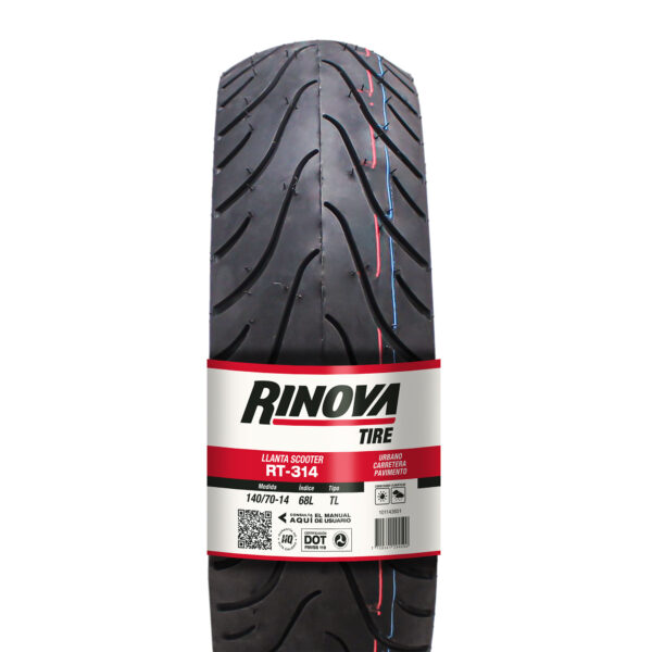 Llanta 140/70-14 RT-314 TL 68L RINOVA TIRES