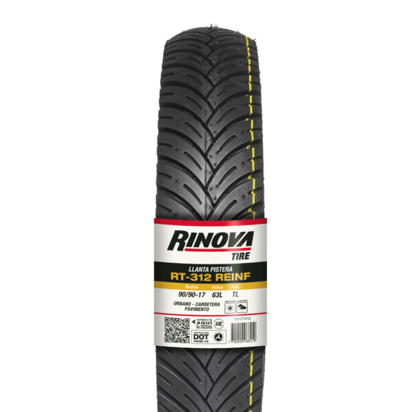 Llanta 90/90-17 RT-312 REINF TL 63L RINOVA TIRE