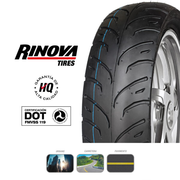 Llanta 100/80-17 RT-387 REINF TL 58L RINOVA TIR - Imagen 5