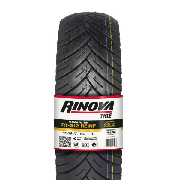 Llanta 100/90-17 RT-312 REINF TL 67L RINOVA TIR
