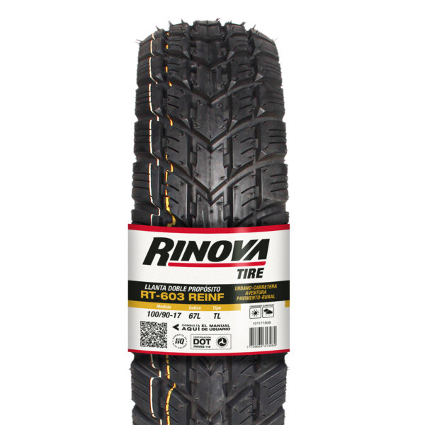 Llanta 100/90-17 RT-603 REINF TL 67L RINOVA TIR